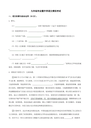 安徽省芜湖市九年级毕业暨升学语文模拟考试及答案.pdf