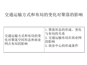 交通运输方式和布局的变化对聚落的影响课件.ppt