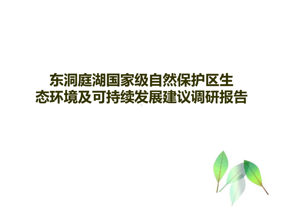 东洞庭湖国家级自然保护区生态环境及可持续发展建议课件.ppt_第1页