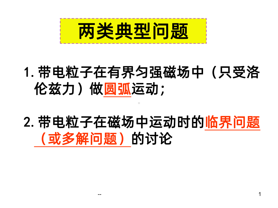 专题：带电粒子在有界磁场中的运动(公开课)PPT课件.ppt_第1页