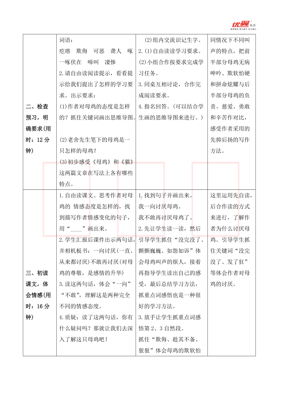 四年级语文下册 第4单元 （导学案）14 母鸡.doc_第2页