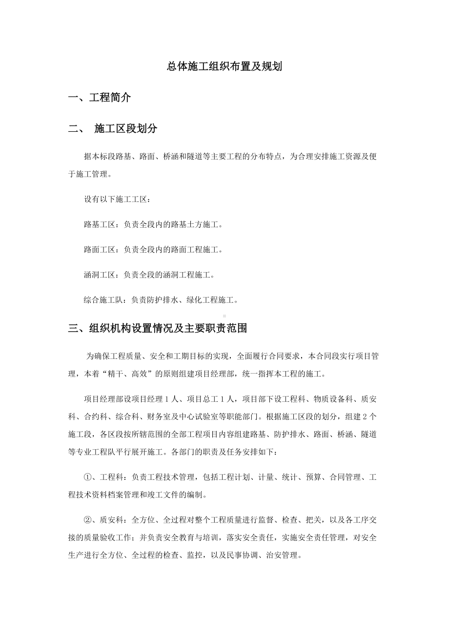 总体施工组织布置及规划(投标专用).docx_第1页