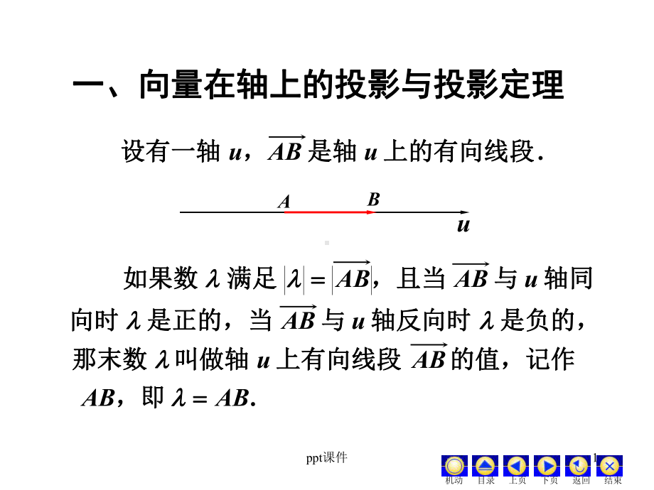 向量在轴上的投影与投影定理-ppt课件.ppt_第1页