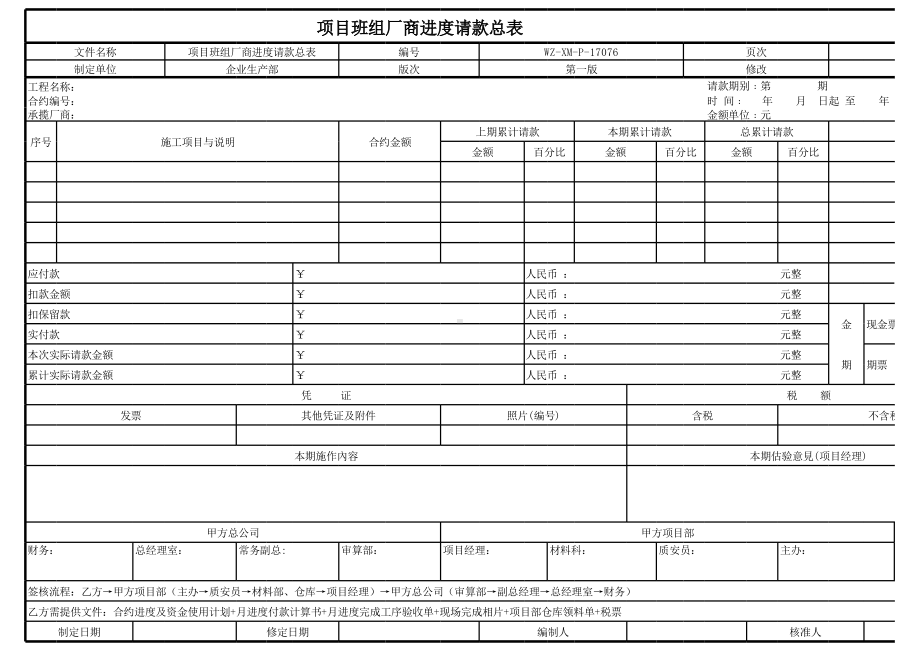 班组厂商进度请款总表.xls_第1页