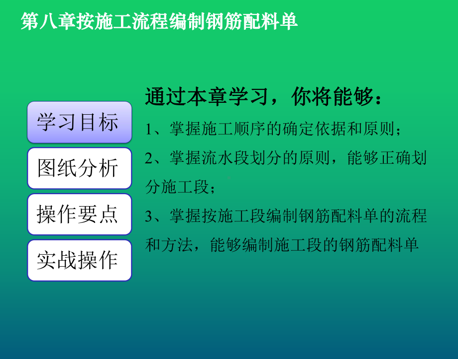 结构识图与钢筋翻样实训教程项目8按施工流程编制钢课件.pptx_第3页