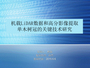 机载LiDAR数据提取单木树冠关键技术课件.pptx