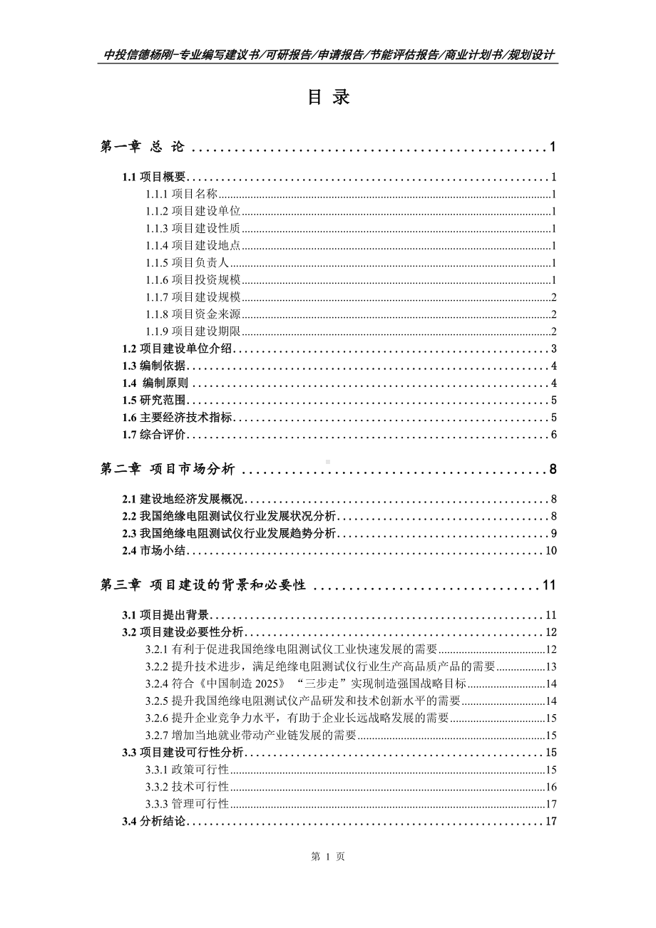 绝缘电阻测试仪项目可行性研究报告建议书.doc_第2页