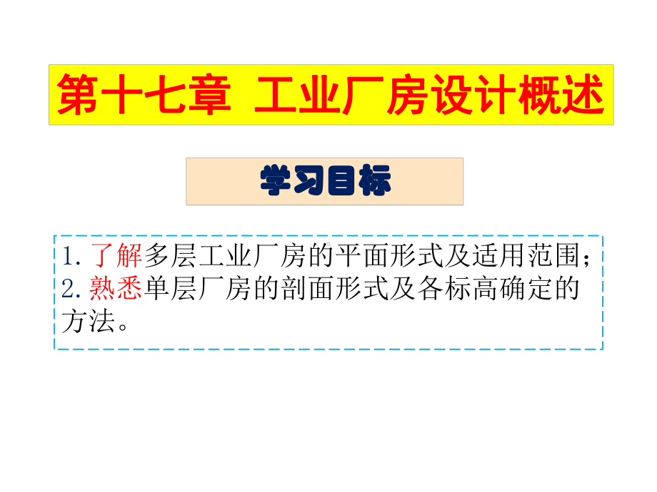 房屋建筑构造17工业厂房设计概述课件.pptx_第1页