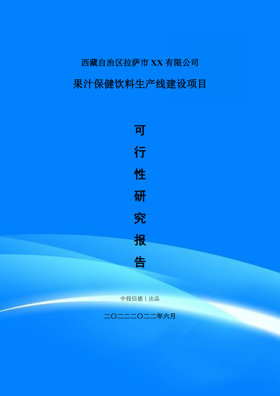 果汁保健饮料项目可行性研究报告申请备案建议书.doc_第1页