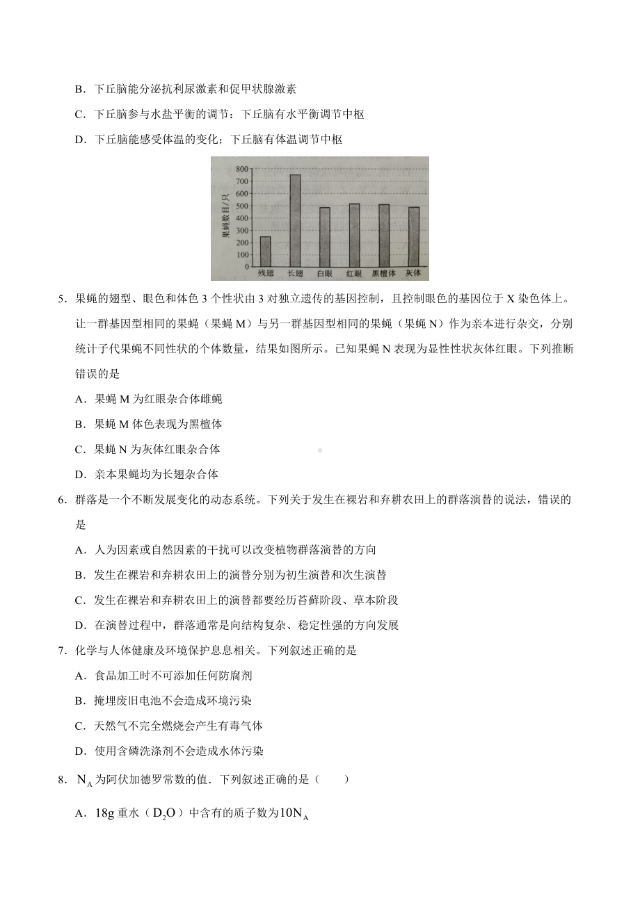 2021年全国甲卷理综高考真题word文档版（含答案）.docx_第2页