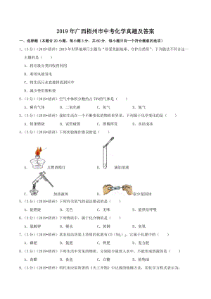 2019年广西梧州市中考化学真题及答案.doc