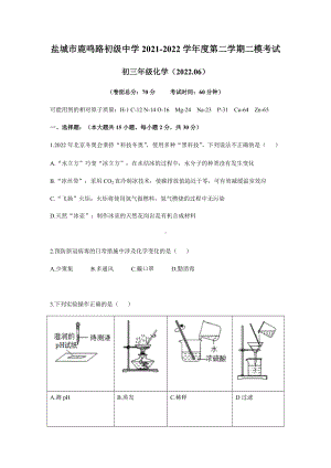 2022年江苏省盐城市鹿鸣路初级中学第二次模拟考试化学试题.docx