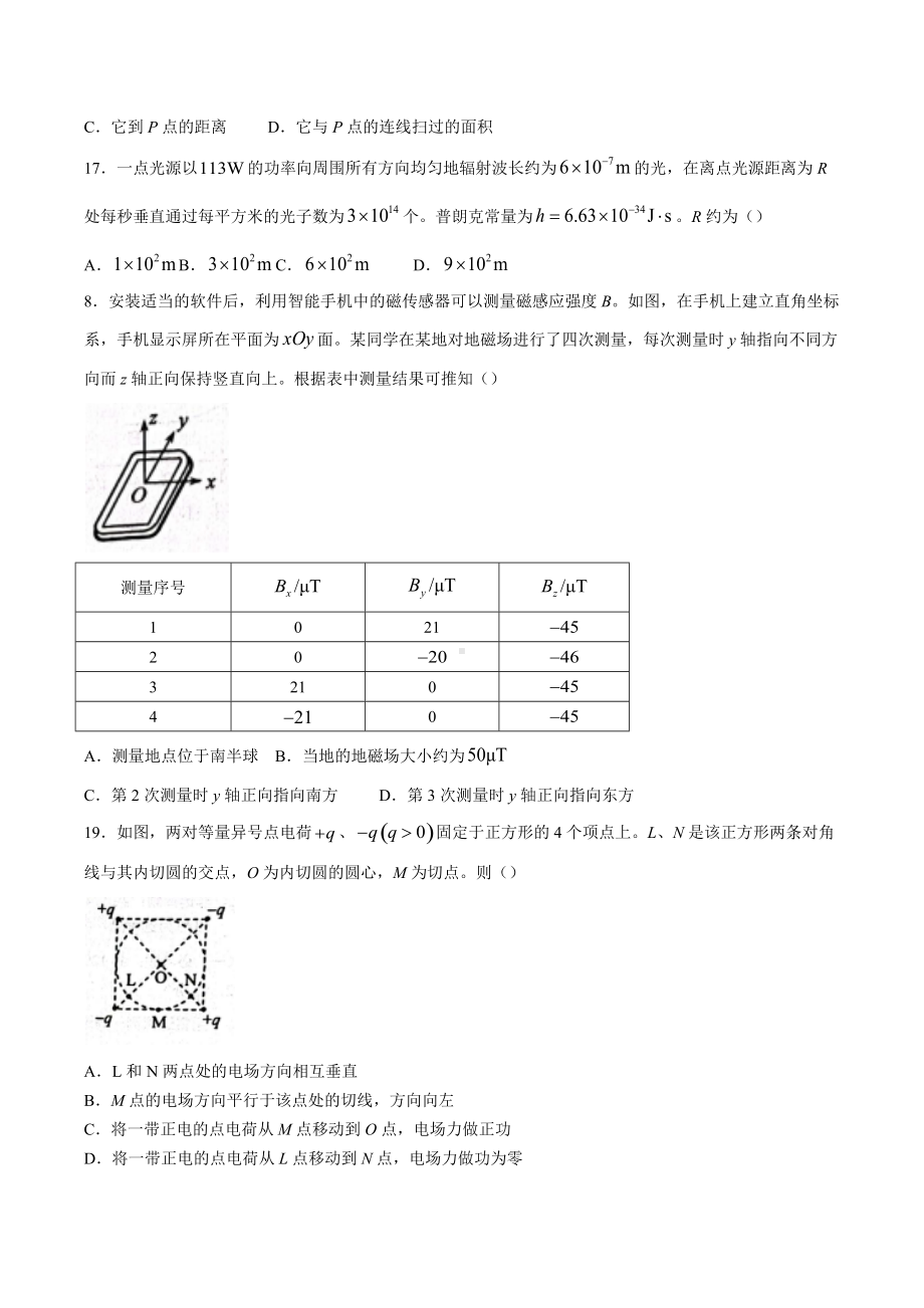 2022年高考真题-理综物理（全国乙卷）及解析.docx_第2页