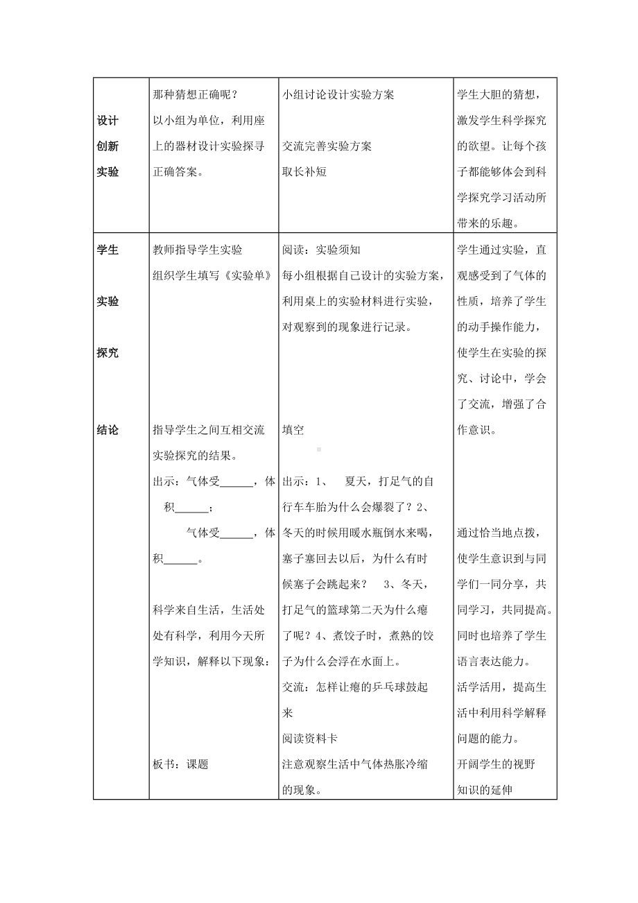 四年级下册科学教案-5.17 让瘪乒乓球鼓起来 ｜冀教版(1).doc_第2页