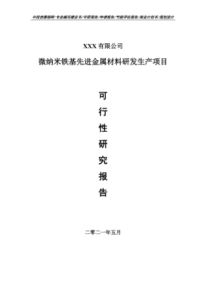 微纳米铁基先进金属材料研发生产项目可行性研究报告申请建议书案例.doc