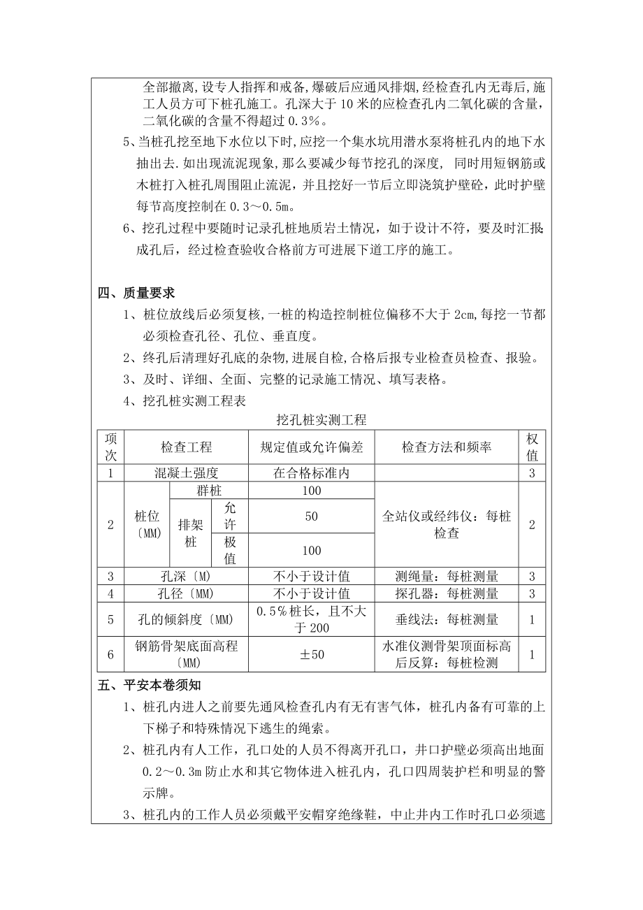 XX大桥人工挖孔桩施工技术交底（Word版）书.doc_第2页