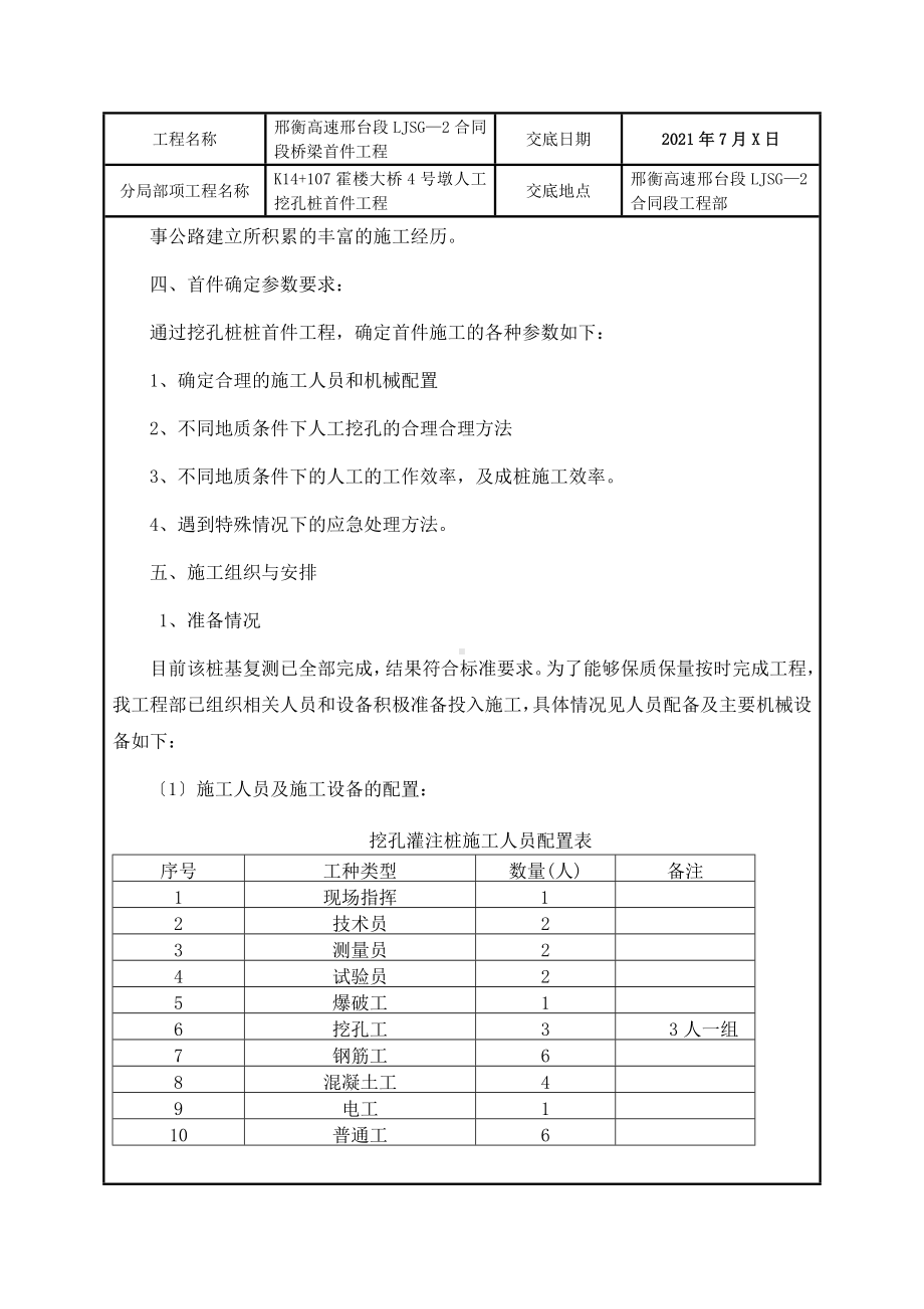 XX大桥墩人工挖孔桩首件工程技术交底（Word版）.doc_第2页