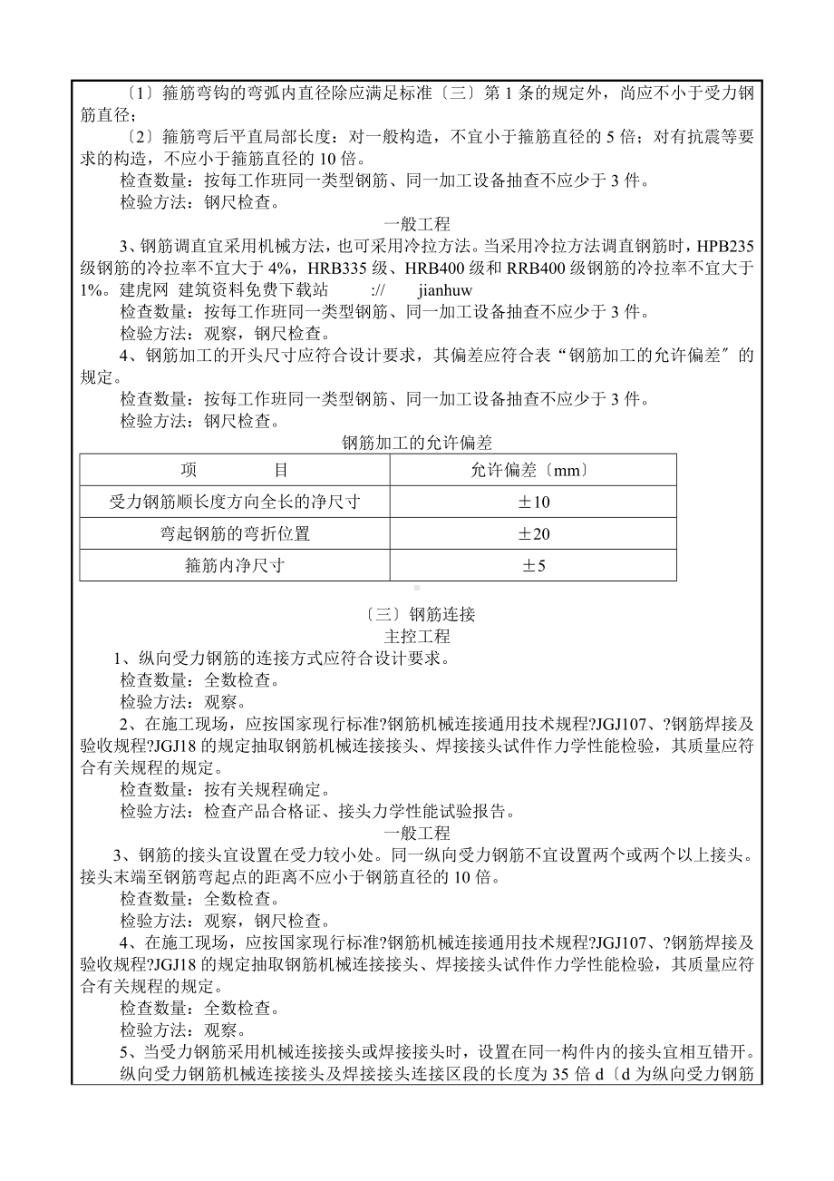 XX住宅楼结构工程质量技术交底（Word版）卡.doc_第2页