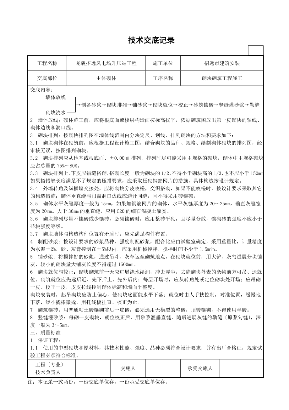 XX风电场升压站工程砌块砌筑施工技术交底（Word版）.doc_第2页