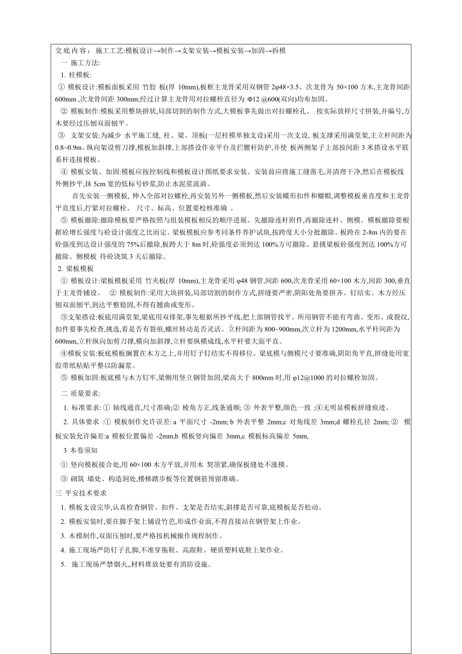 XX商贸城模板工程技术交底（Word版）.doc_第2页