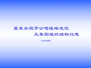 冀东集团子公司战略定位及集团组织结构设想-平浩课件.ppt