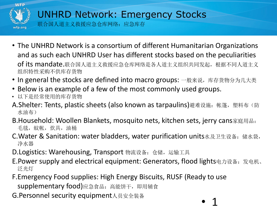 联合国人道应急仓库采购物品清单课件.ppt_第1页