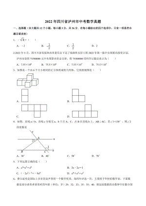 2022年四川省泸州市中考数学真题.docx