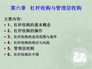 湘潭大学资本运营第6章杠杆收购与管理层收购课件.ppt