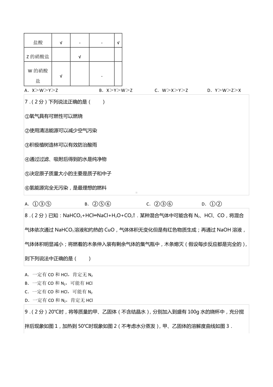 2022年湖北省黄冈市五校联考自主招生化学试卷.docx_第2页