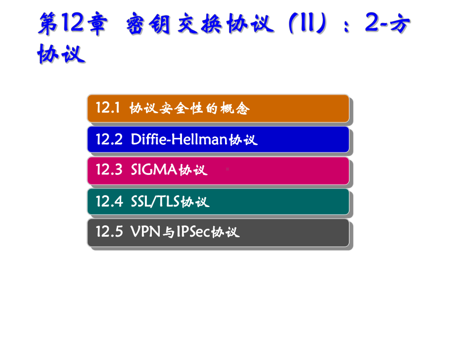 网络安全教程第12章-密钥交换协议(II)：课件.ppt_第1页