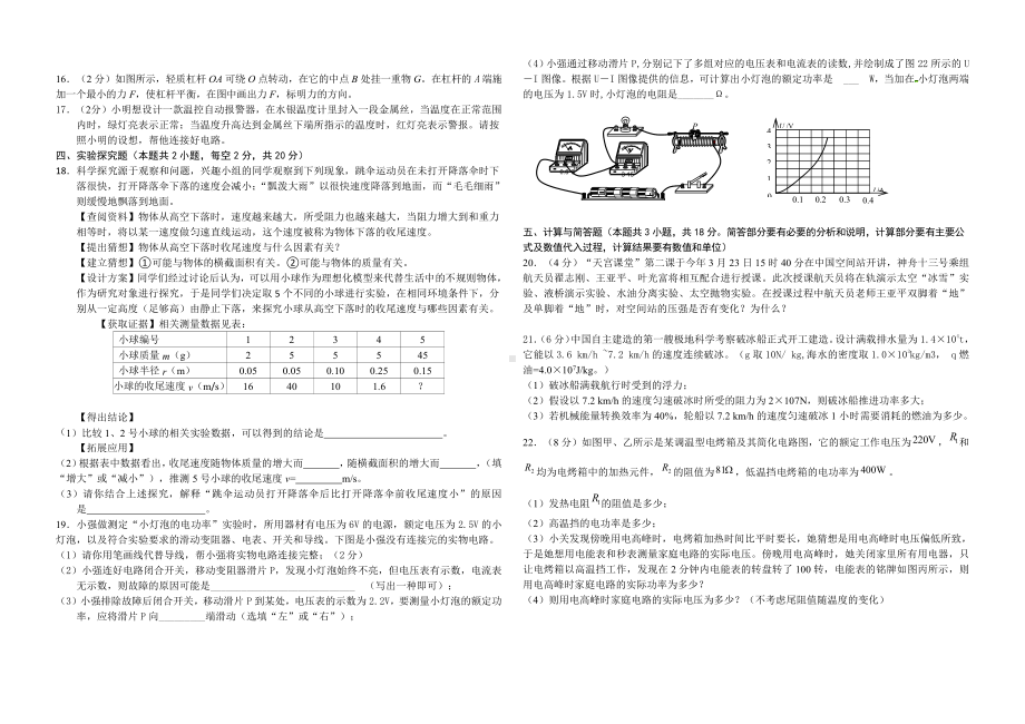 2022年甘肃省武威市中考押题卷物理试题（含答案）(02).pdf_第2页