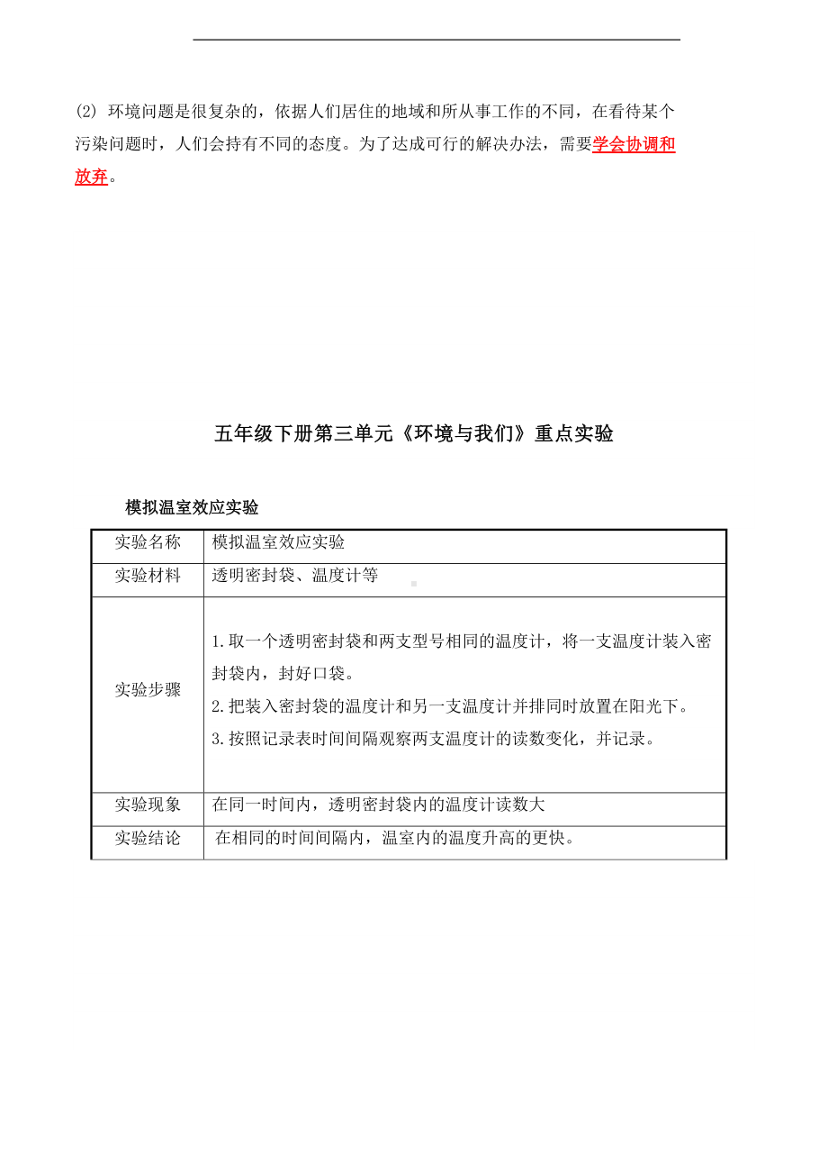 2022新教科版五年级下册科学第三单元《环境与我们》摘要整理复习资料（知识点、实验和练习）.docx_第2页