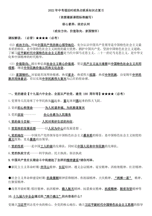 2022年中考道德与法治时政热点联系知识点复习--中考道德与法治复习资料.docx