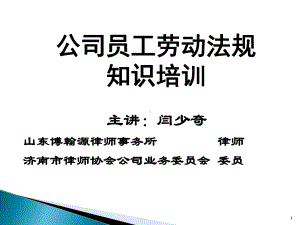 公司员工劳动法规知识培训课件.ppt