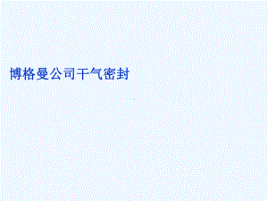 博格曼公司干气密封课件.ppt