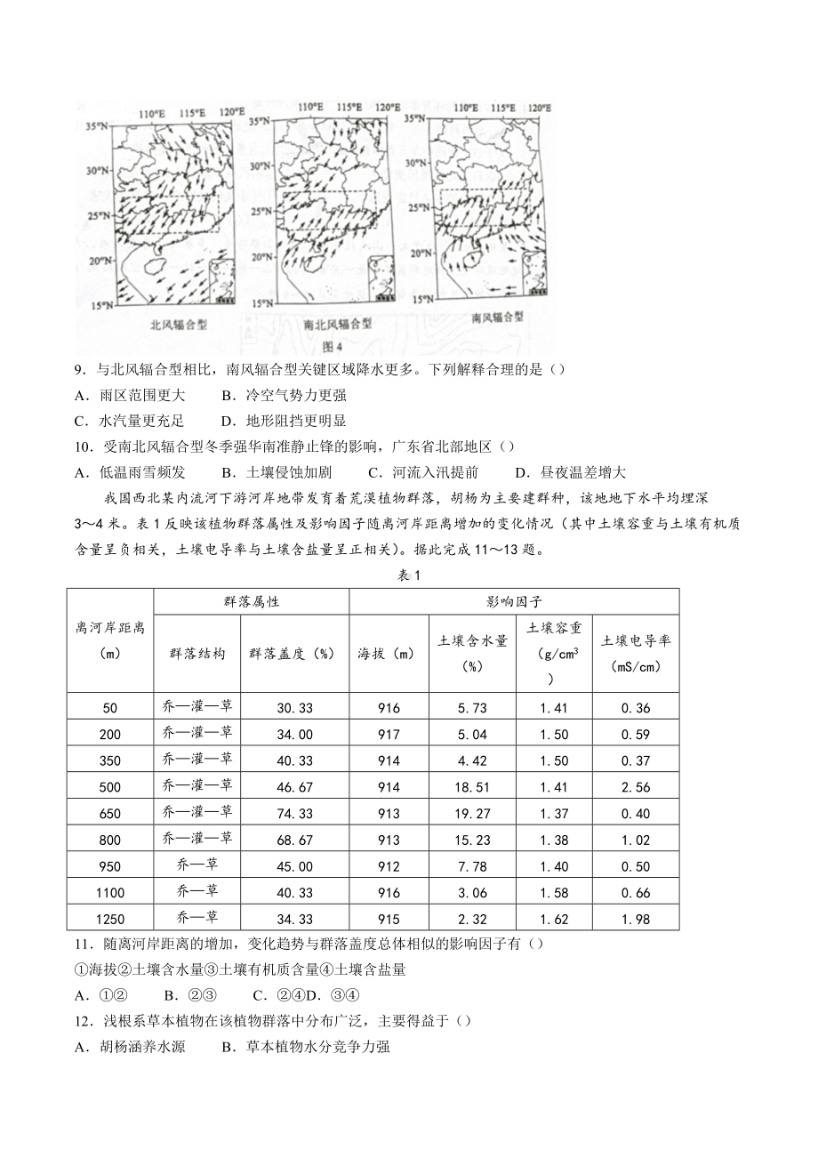 2022年高考真题-地理（湖南卷）.docx_第3页