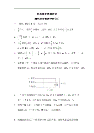 苏教版数学六年级上册-期末综合素质评价(二).docx