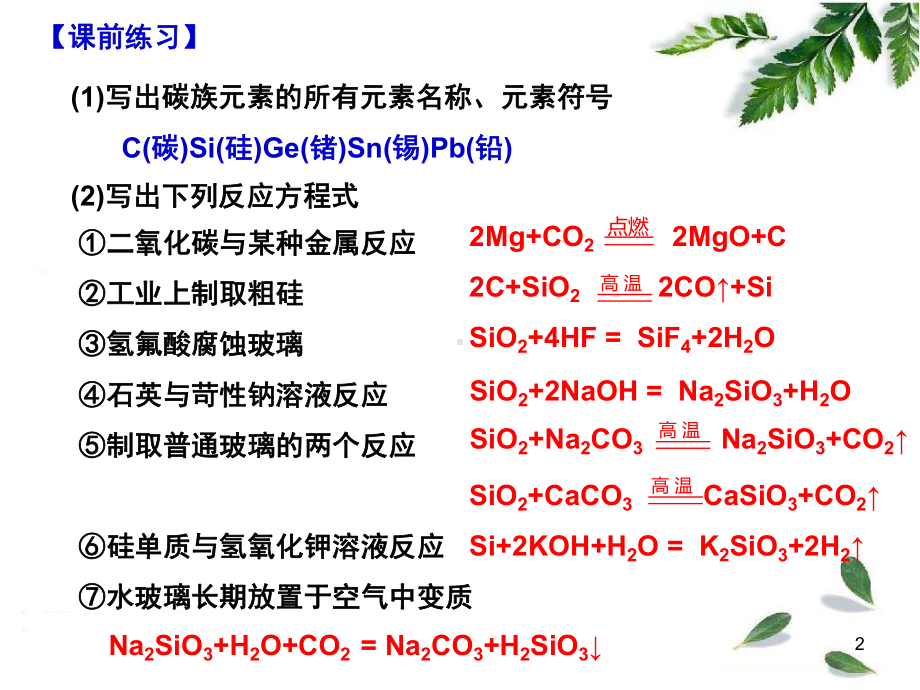 碳硅及其化合物一轮复习精讲(课堂PPT)课件.ppt_第2页