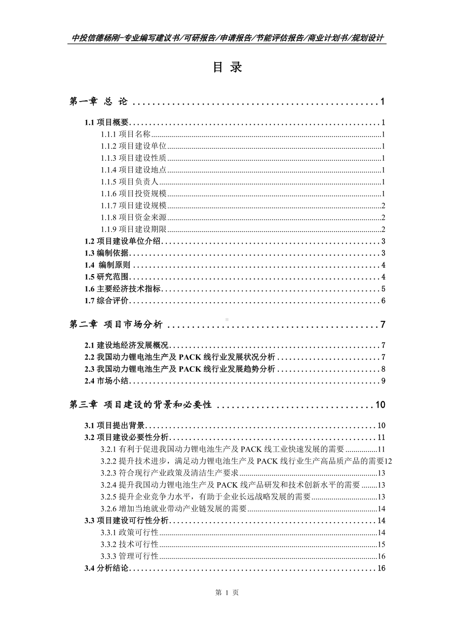 动力锂电池生产及PACK线项目可行性研究报告申请报告案例.doc_第2页