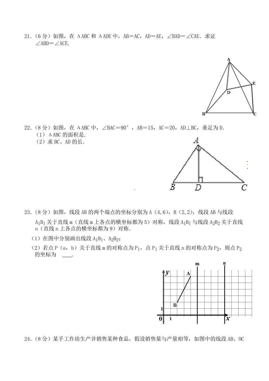 江苏省南京市第29中致远初级 2021-2022学年八年级上学期数学期末试卷.docx_第3页