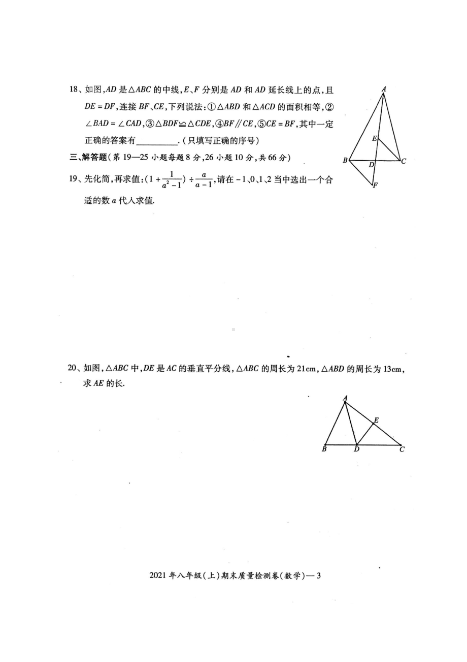 湖南省邵阳县2021-2022学年八年级 上学期 期末数学质量检测卷.pdf_第3页