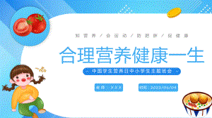 图文2022合理营养健康一生卡通风中国学生营养日主题班会PPT精品课件.pptx