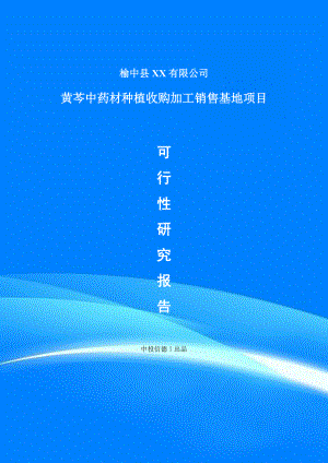 黄芩中药材种植收购加工销售基地项目可行性研究报告建议书.doc