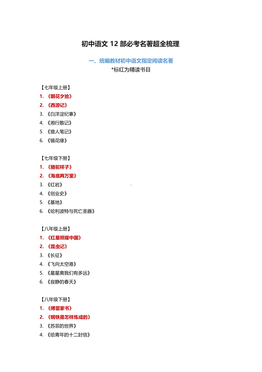 部编版中考语文12部必考名著超全梳理.pdf_第1页