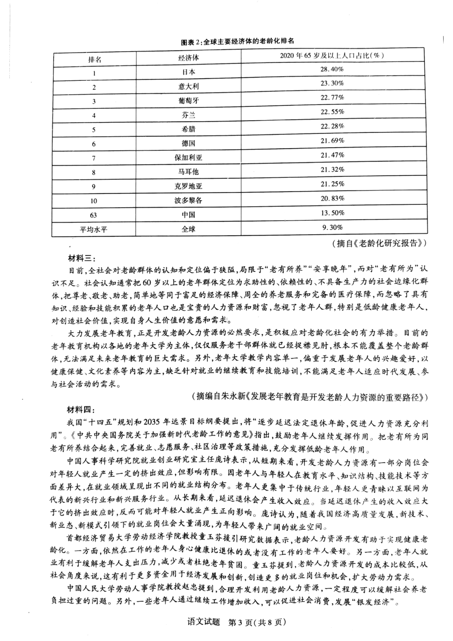 河南省安阳市2021-2022学年高二下学期阶段性测试（五）语文试卷.pdf_第3页