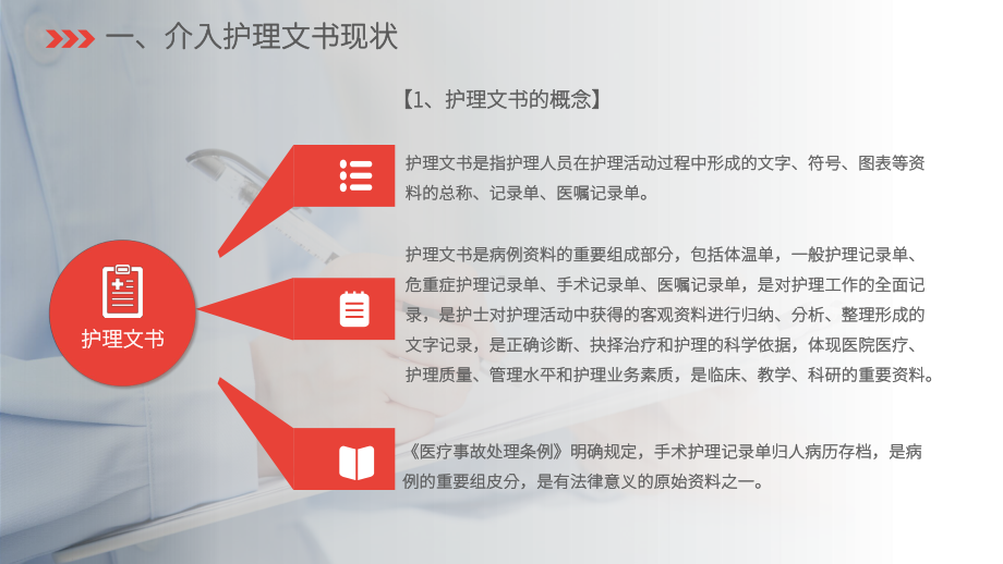 图文简约医疗护理报告导管室文书管理教学PPT（内容）课件.pptx_第3页