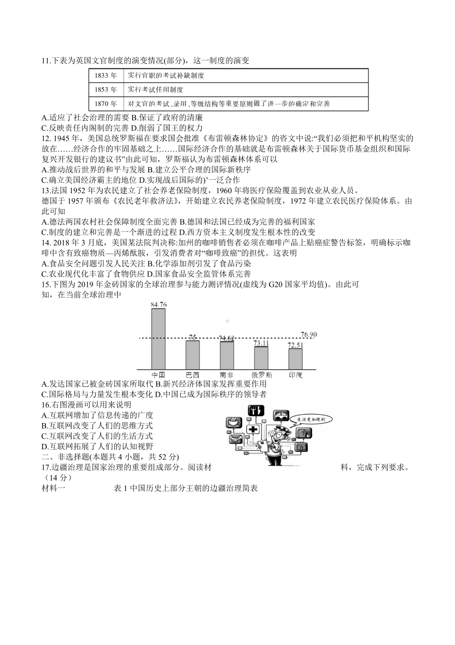 广东省茂名市“五校联盟” 2021-2022学年高二上学期期末联考历史试题.docx_第2页