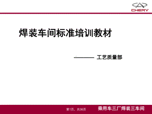 焊装车间标准培训教材白车身焊接工艺质量课件.ppt