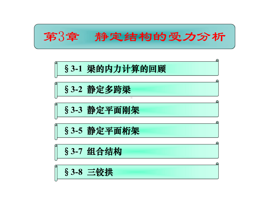 武汉理工大学考研结构力学静定结构的内力计算课件.ppt_第1页