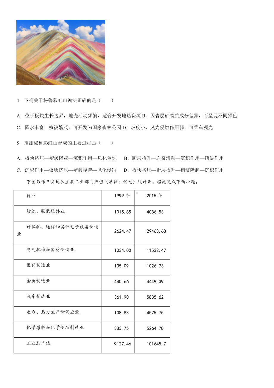 2022届天津市高考考前预测卷地理试题（含答案）.docx_第2页